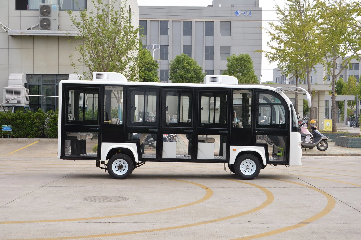 Hot selling 14 passenger electric sightseeing bus with double A/C