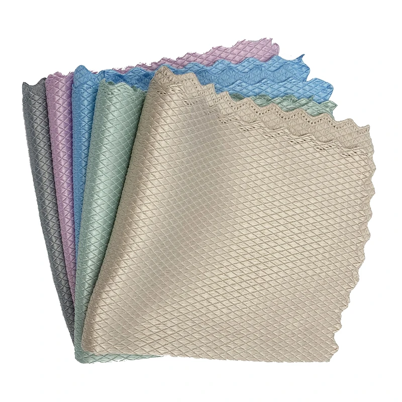 Bilov Microfiber Fish Scale Cleaning Cloth Polishing Towel for Stainless Steel Glass Wine Car Anti-grease Wiping Rags Towels