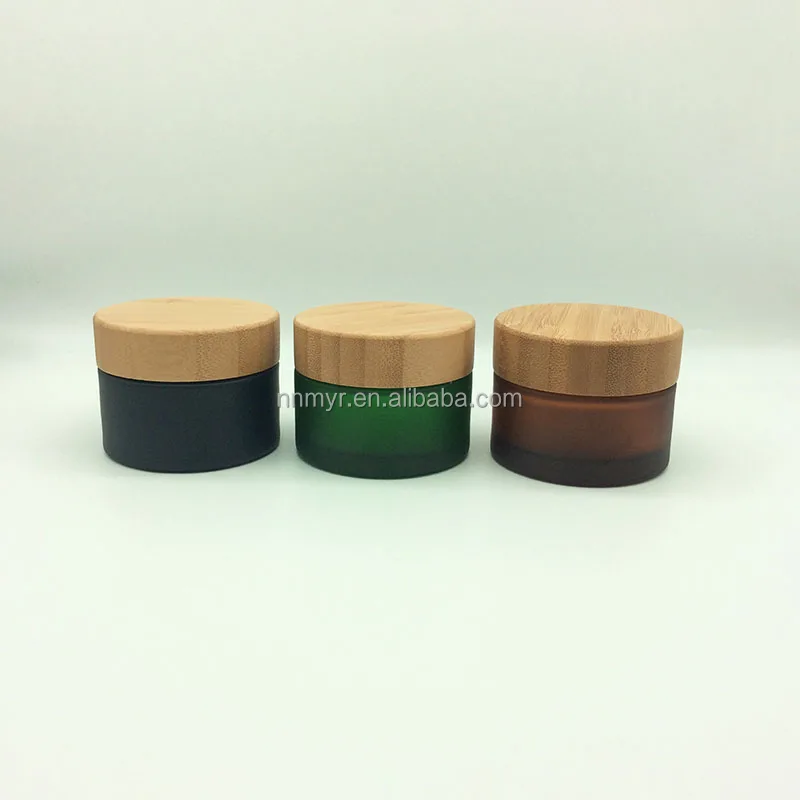 30g tawny glass, bamboo and wood covered cream jars sample travel separate bottle facial mask face cream bottle, wholesale