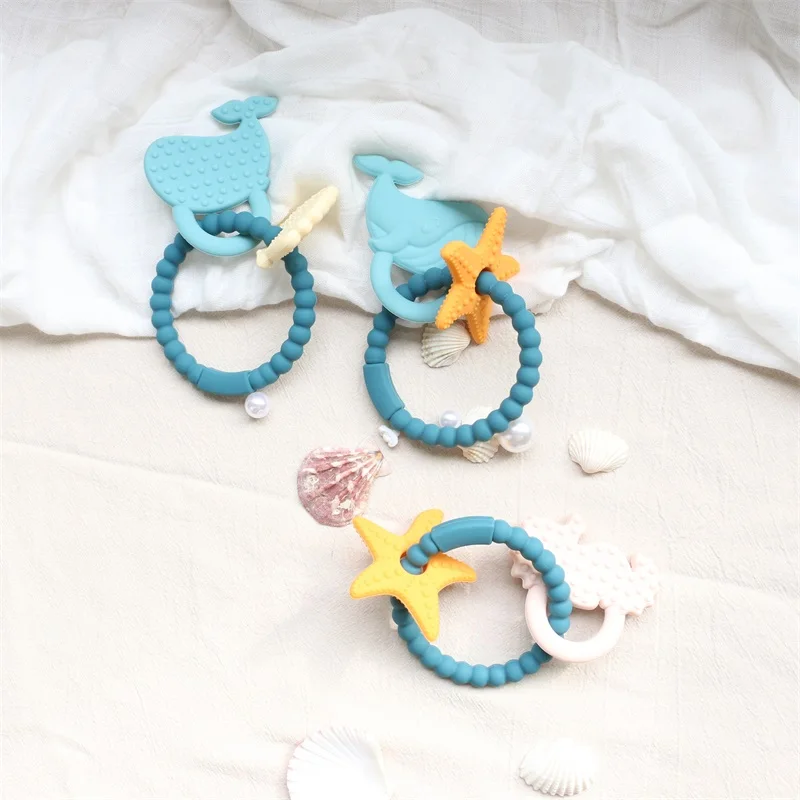 PAISEN  BPA Free Wholesale Animal Silicone Teether Baby Teething Toys Soft Rattle Baby Toys Mordedores Silicone Baby Teether