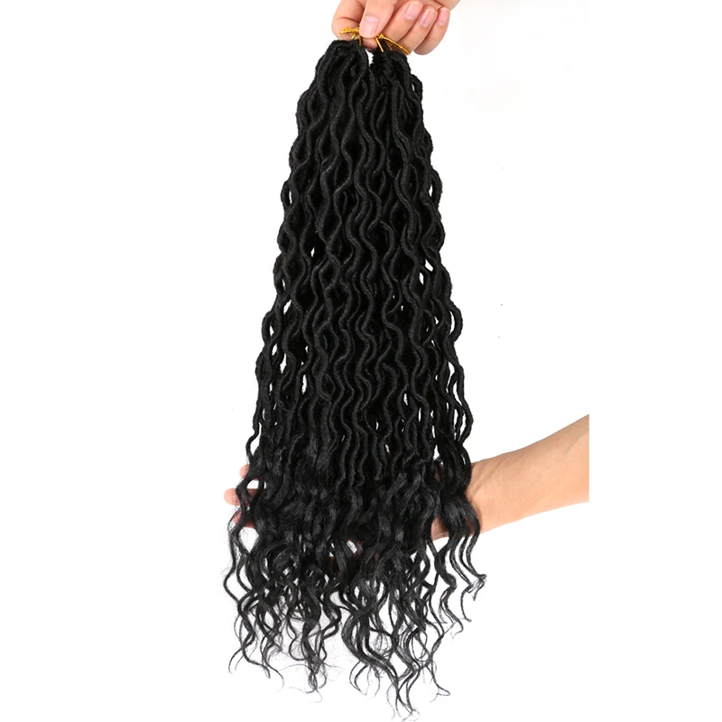 Free Sample Curley Edge Twist Crotchet Dread Extension Curly Soft Jumbo Braids Extensions Braided Goddess Crochet Hair Faux Locs