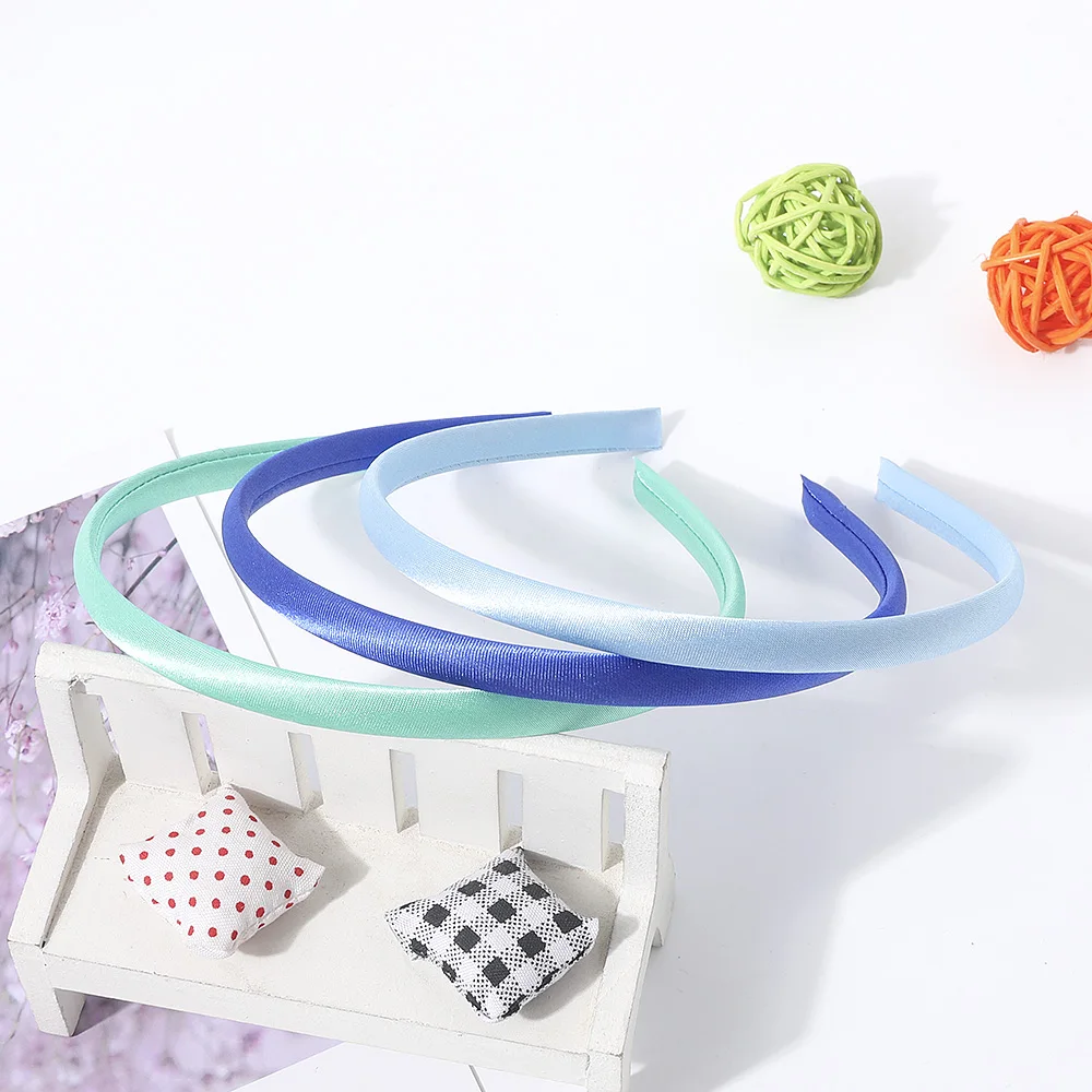 1cm width satin headband  solid color cheap hair accessory
