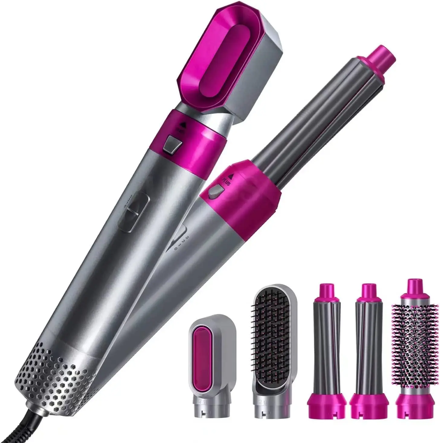 5 In 1 Hot Air Comb Brush Detachable Dry and Wet Hair Straightener Automatic Hair Suction Curler Styler Hair Dryer