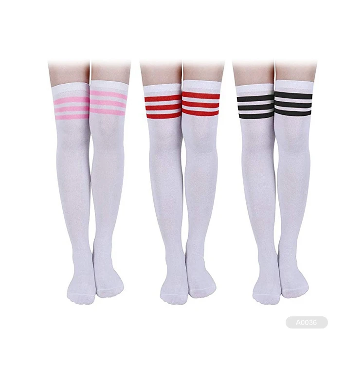 Girls Ladies Women Sexy Thigh High Over the Knee Socks Sport Football Long leg Stockings Socks