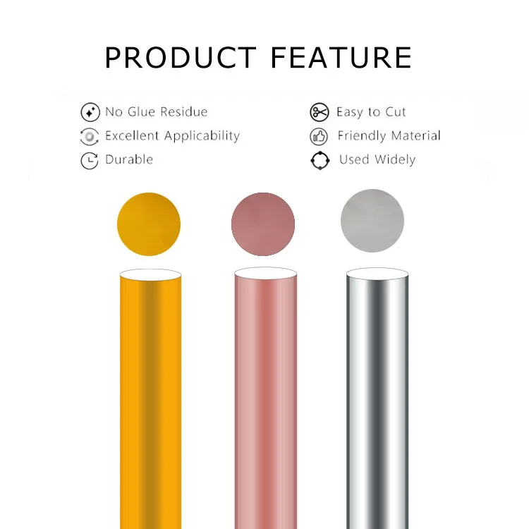 Wholesale Waterproof Pvc Materials Mirror Chrome Gold Silver Pink PP Self-adhesive Vinyl Film Rolls For plotter