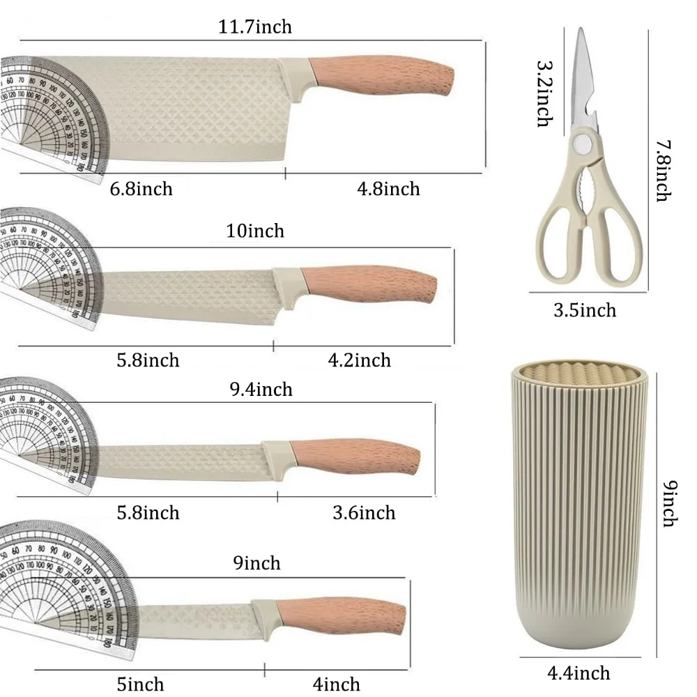 6-Pieces Stainless Steel Knife Set Cooking Knife for Home Restaurant Kitchen Knife Set