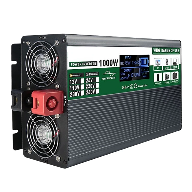 Хули низкочастотный инвертор 12V 24V 220V розетка стандарта США Generadores 1000W / 2000 Вт Чистая синусоида Инвертор