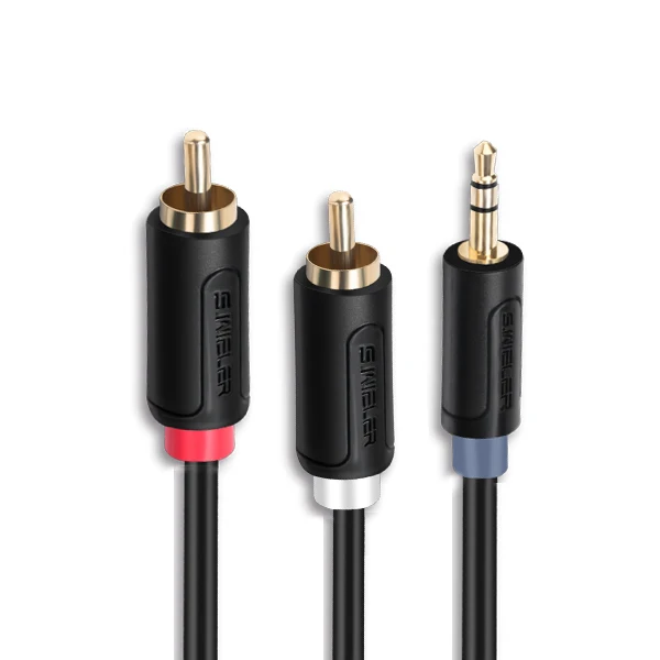 3.5mm to 2 Male RCA Adapter Cable Audio Cable Y-Splitter Cable Jack Adapter OFC Gold plated connector 5m Computer,Laptop