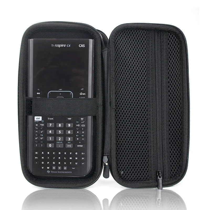 Custom Portable Black EVA Hard Shell Cable Calculator Case With Handle