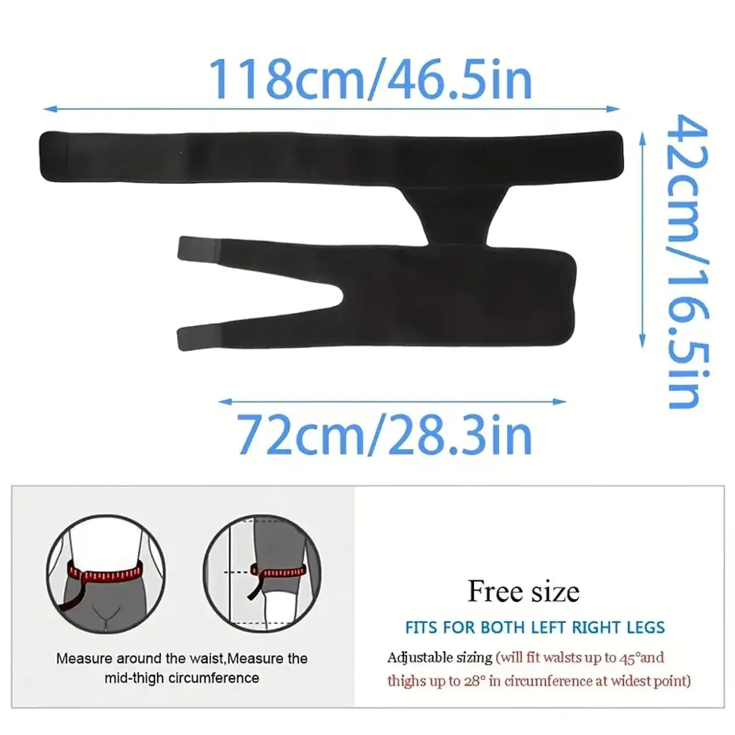 Best Adjustable Black Neoprene Compression Brace Hip Groin Strap Thigh Hamstring Hip Sciatica Support Brace for Hip