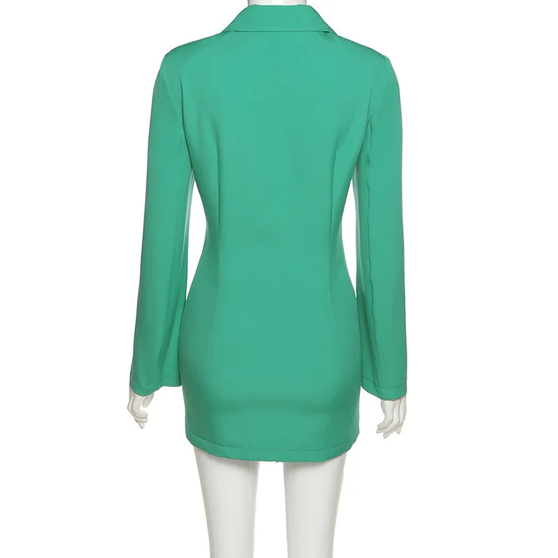 Sexy Office Lady Blazer Casual Coat With Pocket Turn down Collar Bandage Suits Jackets Coat Street wear Ladies