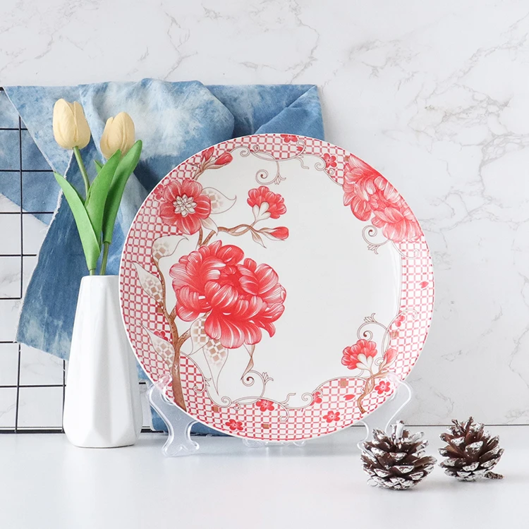 China Ceramic tableware blue ceramic plate can be customized high-end hotel household ceramic plate