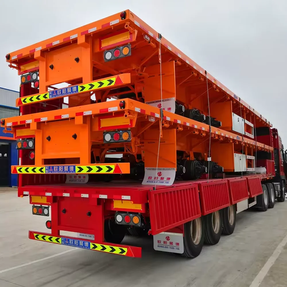OYJD Truck Promotion flatbed trailer car trailer 4x4 steel 16 ft low flatbed transport semi-trailer