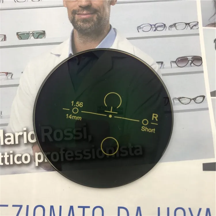  Оптовая продажа модные роскошные 1 56 фотохромные оптические линзы с прогрессивной синей огранкой серого