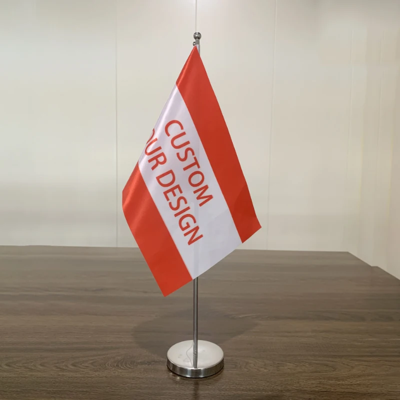 Indoor Flagpole Holder Factory Price Office Table Flag With Pole  Gold Silver Flagpole Indoor Flag pole Metal flagpole base