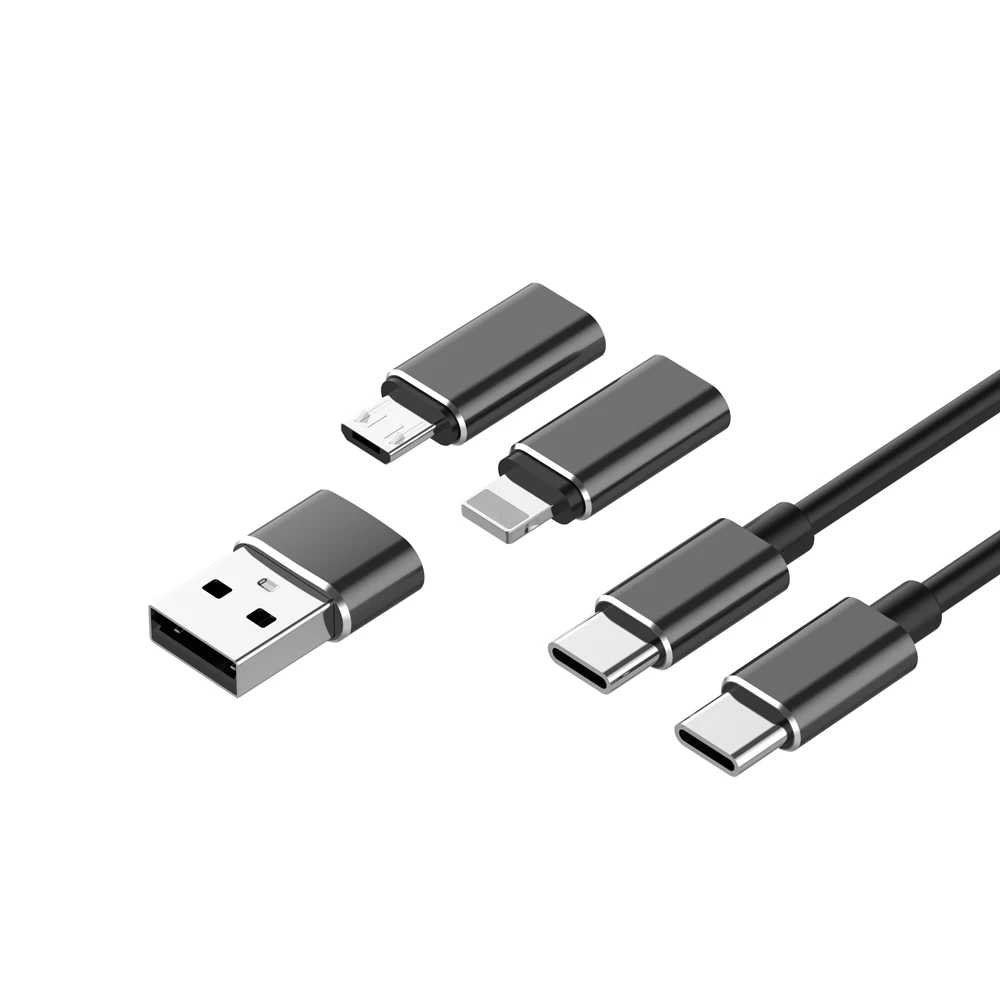 
Hot Selling 6 in 1 Multi Charging Cable Portable USB Charger Travel Short Mini Data Cable Line Phone Type C Micro USB Cable 