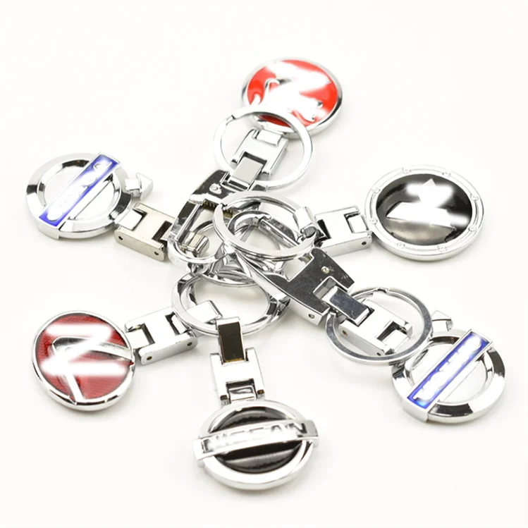 Wholesale Car Logo Keychain for Mitsubishi GMC Jeep Citroen Land Rover Customized Metal Keychain