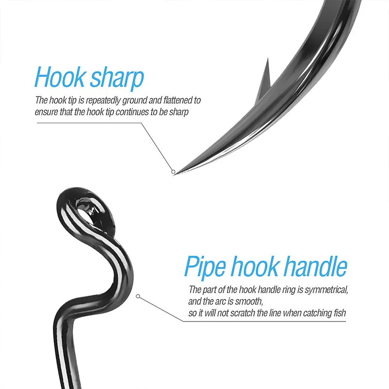 50pcs 4#-4/0# High Carbon Steel Single Fishing Hooks Worm Jigging Bait Texas Rig  Barbed Point Offset Crank Hook With Barb