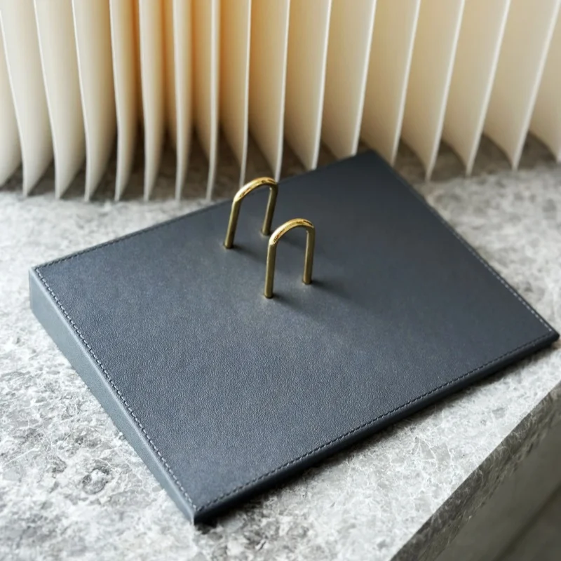 8 items Luxury pu leather paper pen executive desk organizer set for office desk