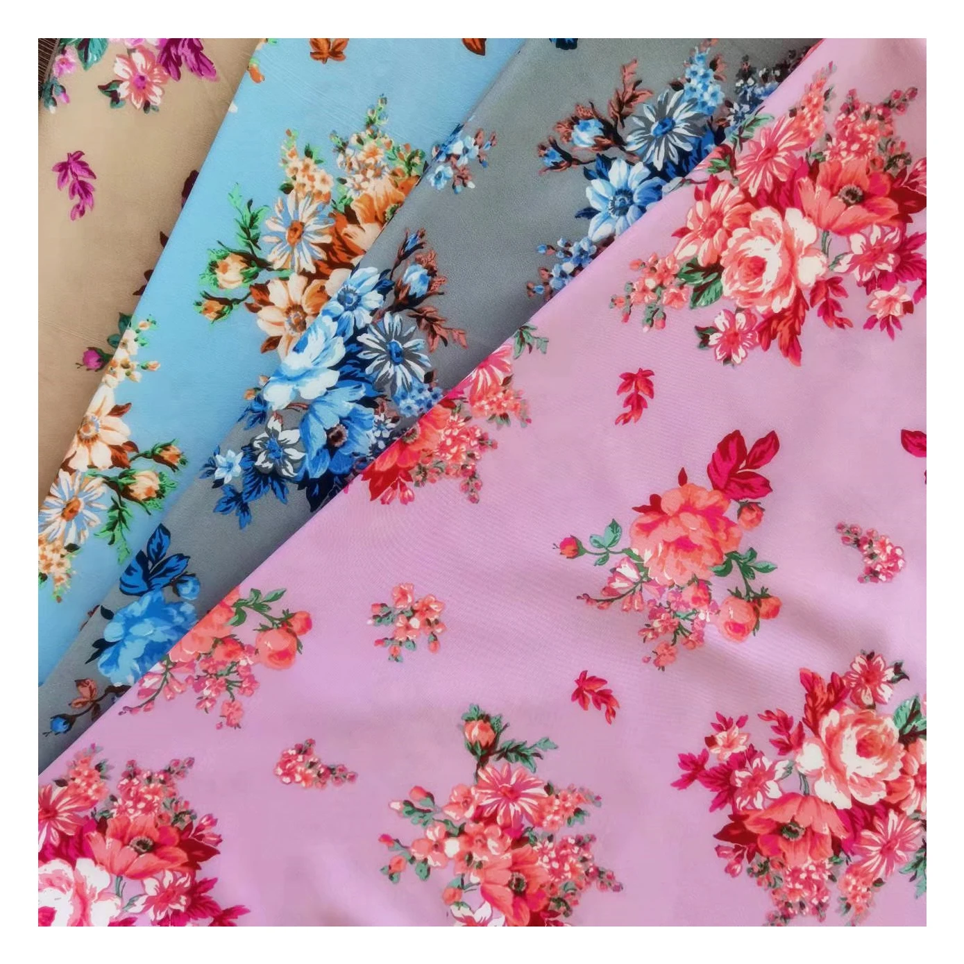 Custom printing maza 75D 100D polyester stretch 4 way poly spandex fabrics for clothes