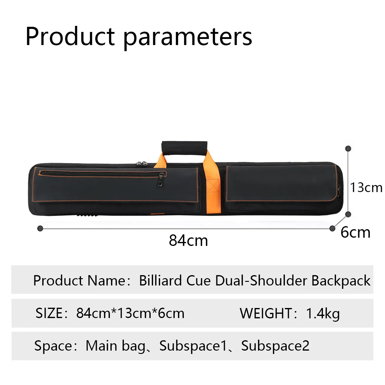 Custom Soft Snooker & Billiard Carrying Case with Waterproof Double Shoulder Straps 3 Butts & 4 Shafts Pool Cue Bag