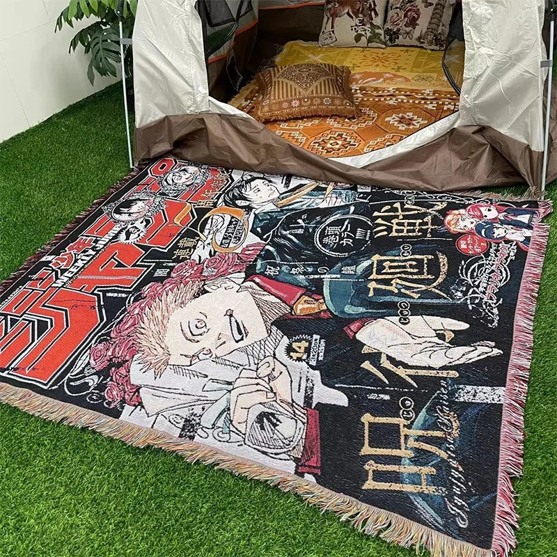 Wholesale Custom Wall Hanging Anime Tapestry Woven Throw Blanket tapestry blanket