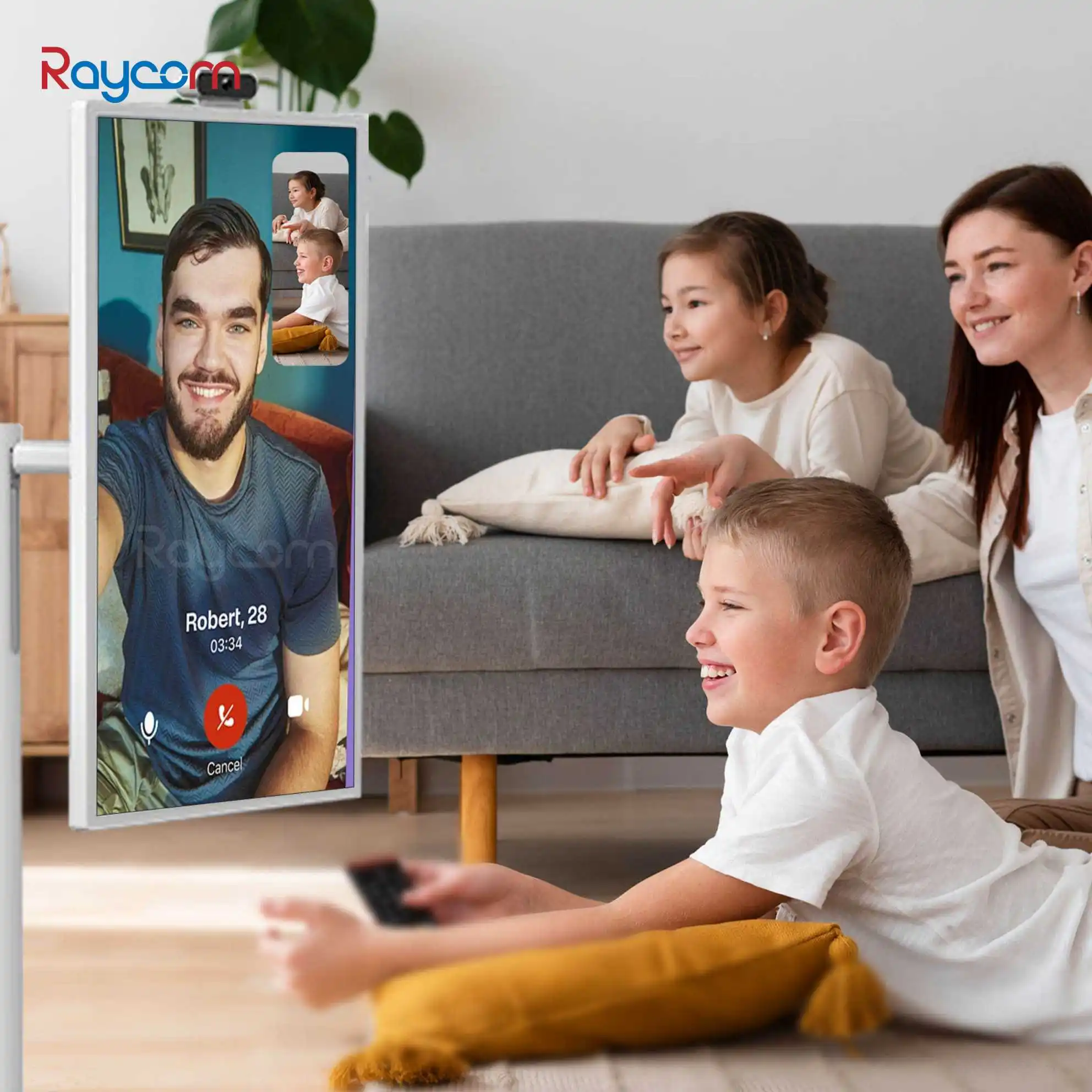 Raycom Portable Rotation 21.5 Inch Tablet TV Advertising Touch Screen Stand TV Clothing Store LCD Display Smart TV