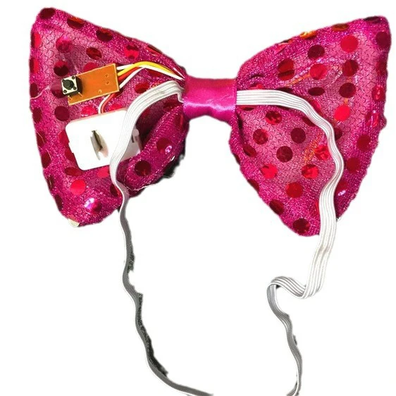 Cheap Party Supply Props Colorful Led Flashing Bow Ties Sequin Led Neck Tie Wholesale