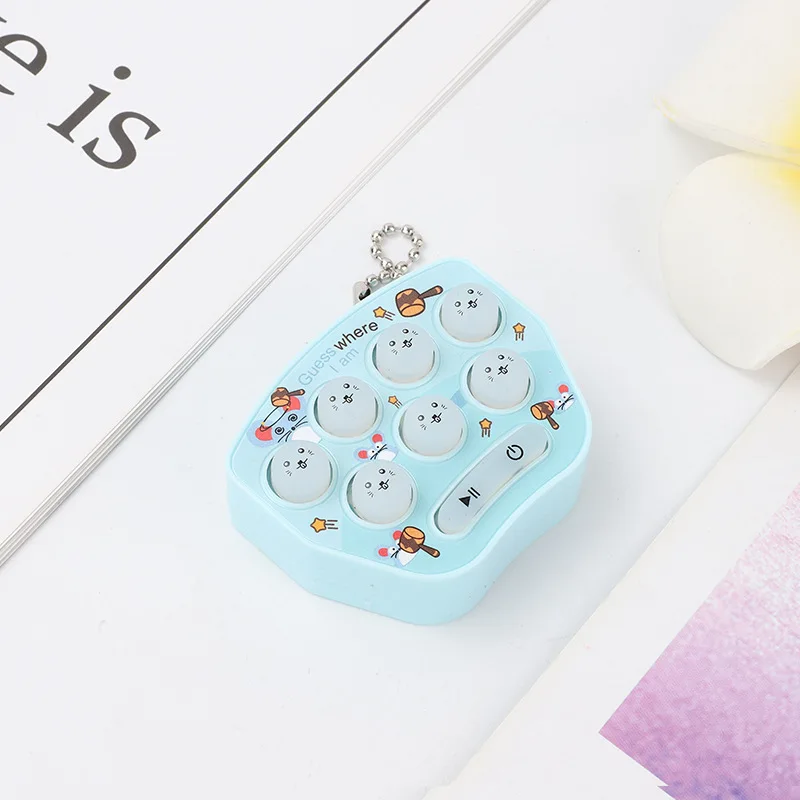 Interactive Game Keychain Fidget Toys Cube HandHeld Pop itting Push Bubble Simple Dimple whack-a-mole Game Mini Fidget Toy