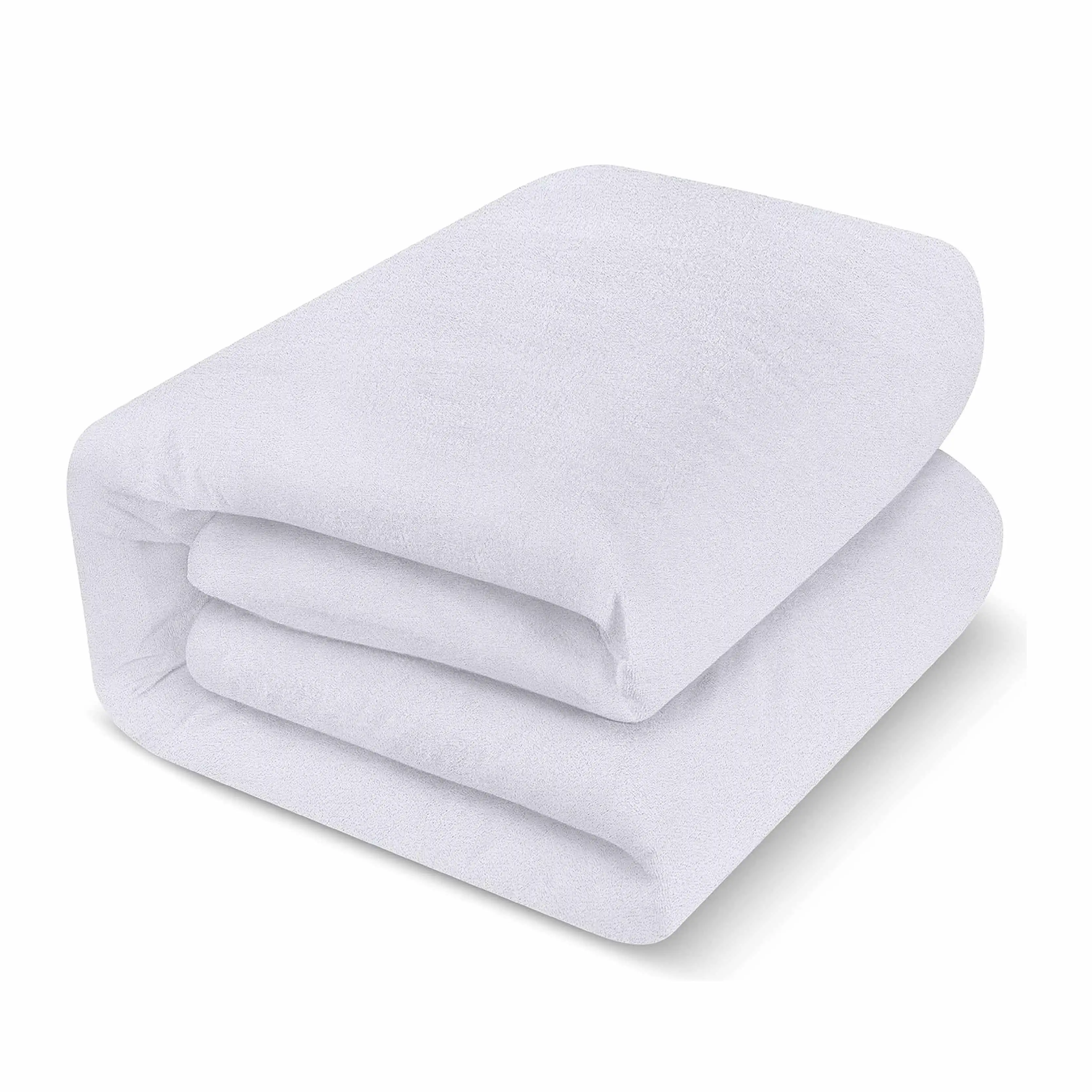 Waterproof King Size cotton terry Mattress Protector for Adults Knitted Bed Cover Soft Protector for Home and Hospital Use