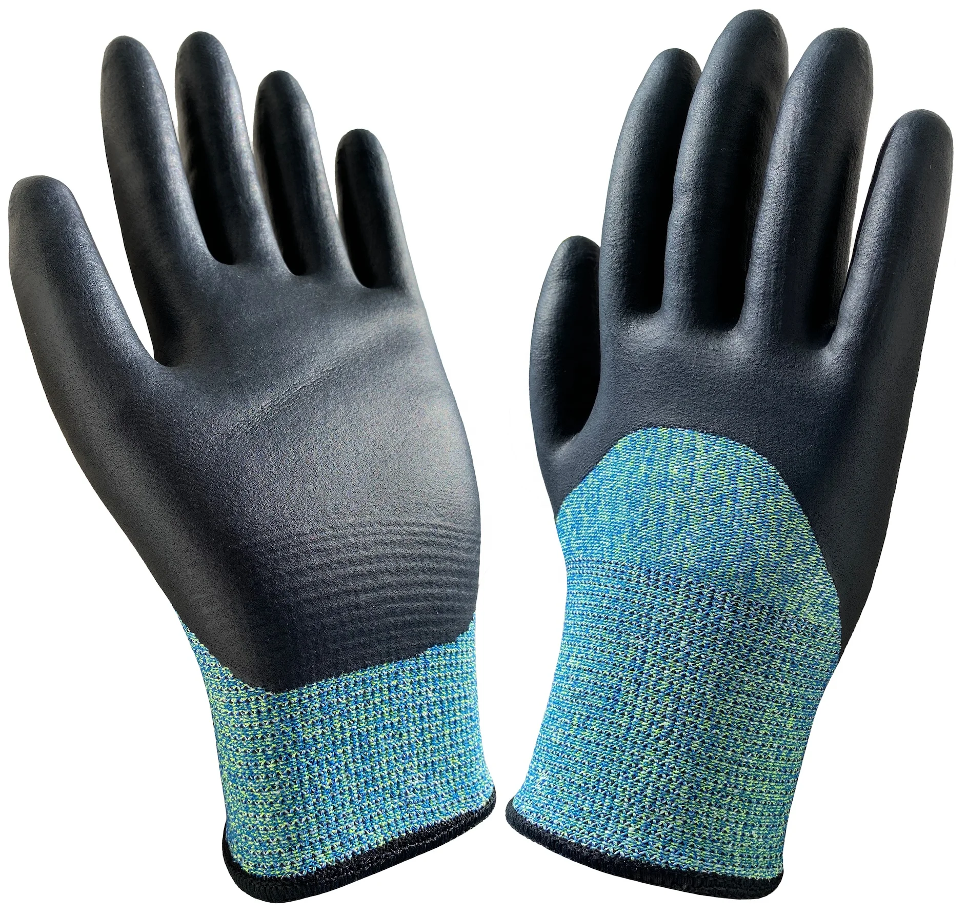 ANSI A4 Aramid Fiber Wrapped Steel Latex Rough Dipped Anti Cut Resistant Winter Gloves