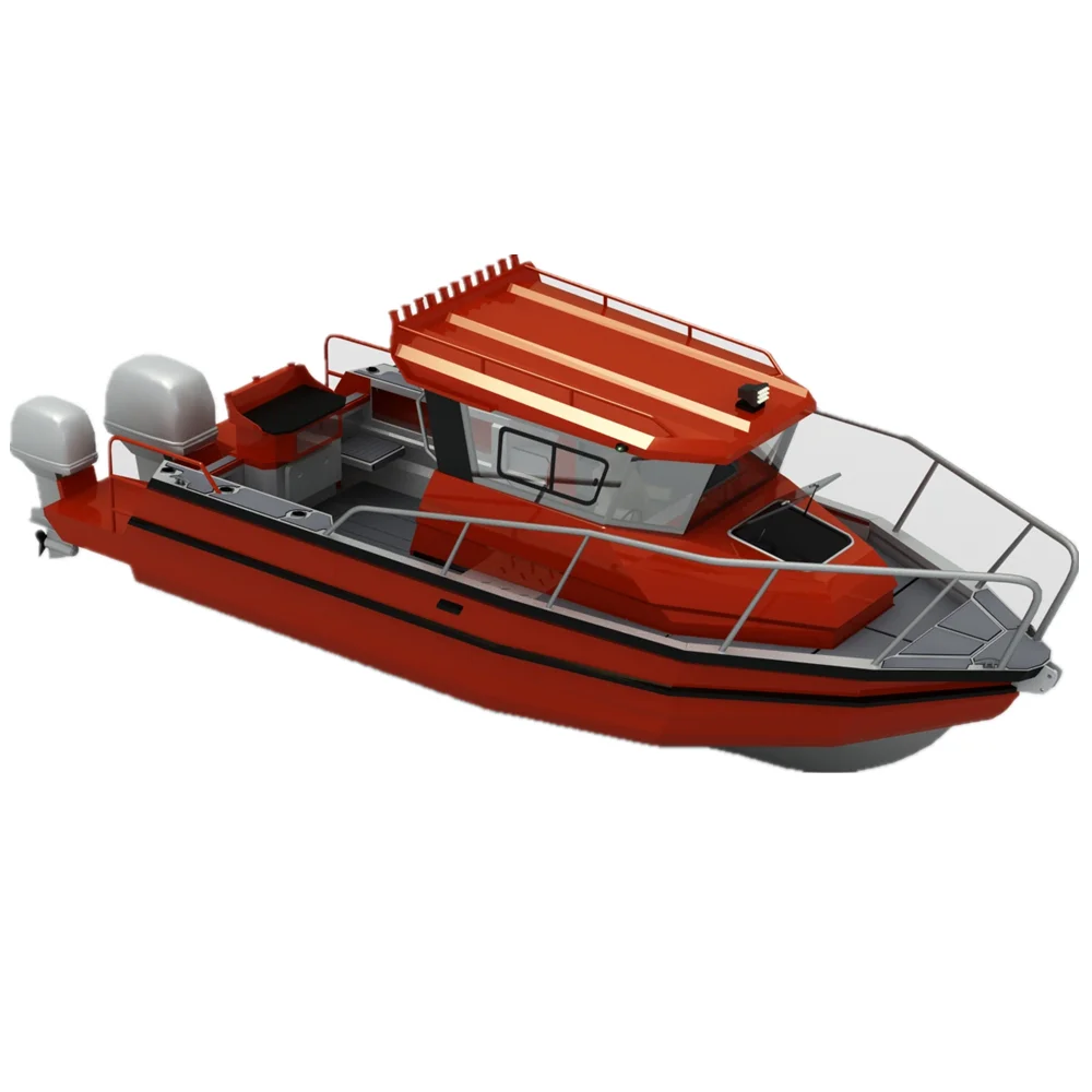Motorboat High Speed Boat Welded Aluminum Alloy Durable 23ft 7m Outboard Engine 3 Years with CE Certificate 2.45m/8ft 1580kgs
