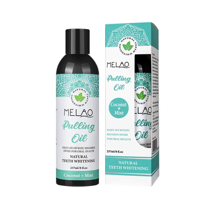 Private Label Coconut Oil Pulling Natural Vitamin E Alcohol Free Mouthwash Fresh Breath Teeth Whitening Gum Health Oral Care