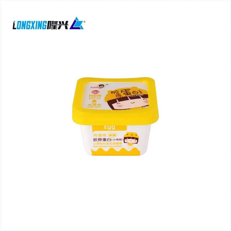 Manufacturer eco friendly square 100g IML disposable pp plastic ice cream tub ice cream cup custom ice cream plastic containers