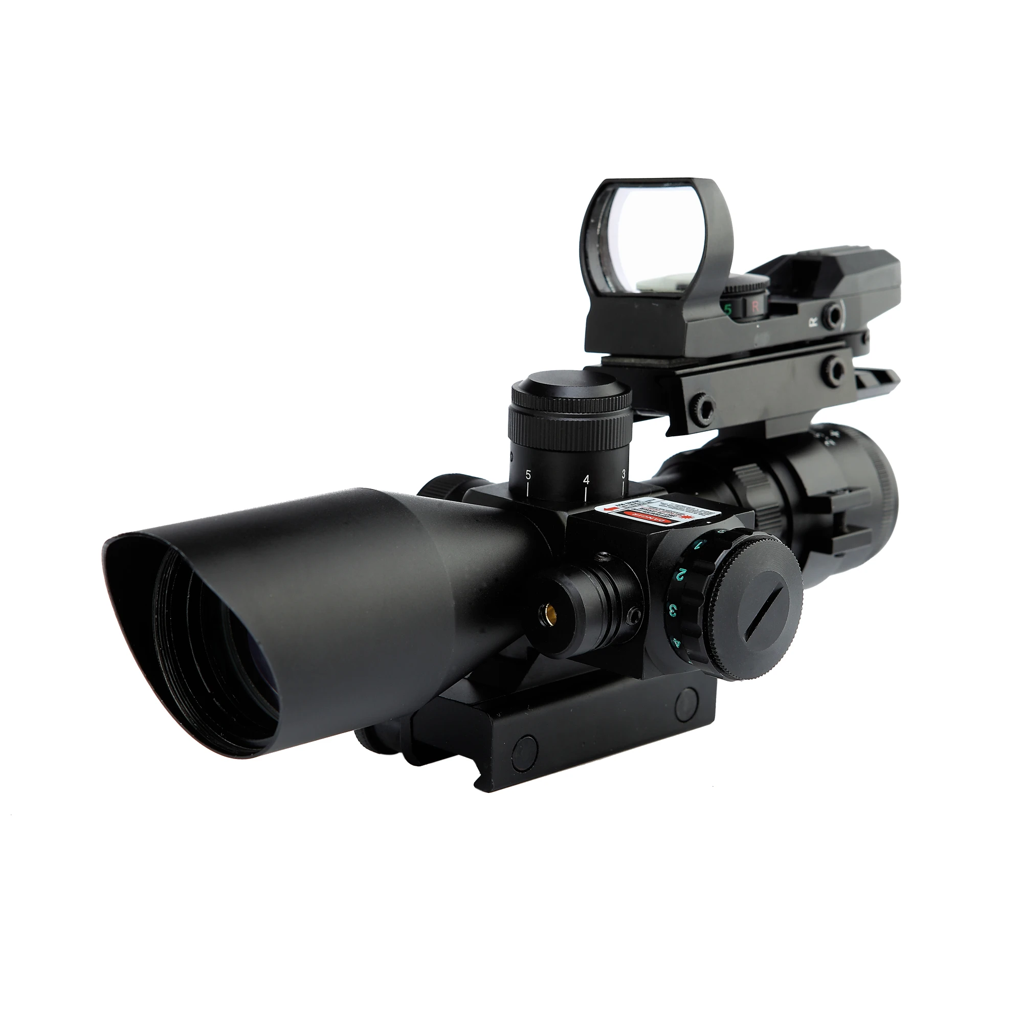 Spike Optics 2.5-10x40EG Scope Optical With Green Laser and HD107 Mini Sight Red Dot