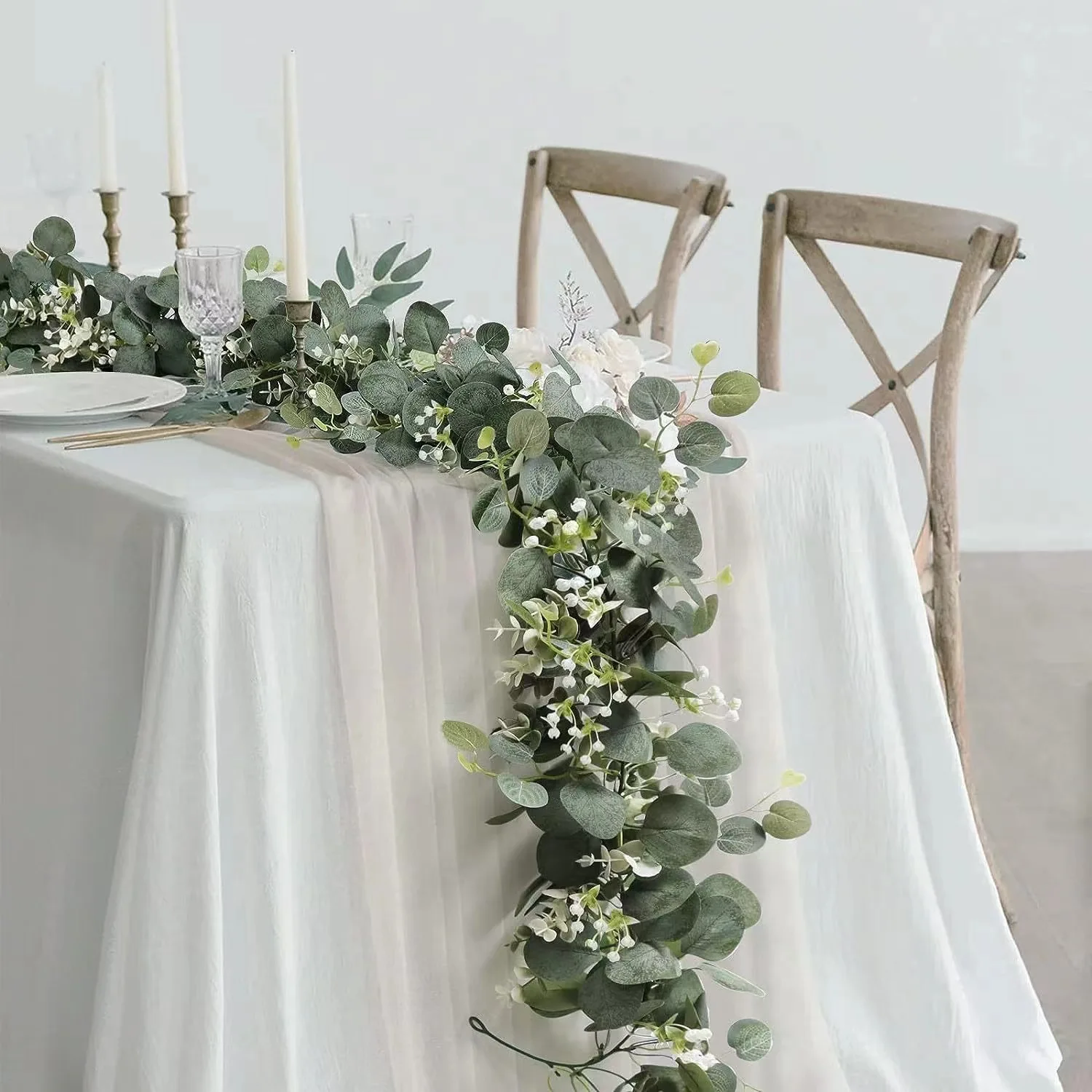 Hot Sell Wholesale Eucalyptus Garland Artificial Leaf Eucalyptus for Wedding Home decoration