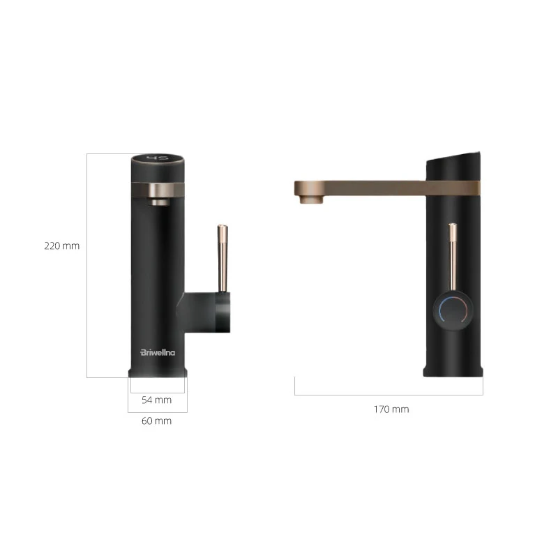 Briwellna 220V Rotating Bathroom Mixer Hot And Cold Mixer Water Tap Instant Electric Heating Water Saving Faucet