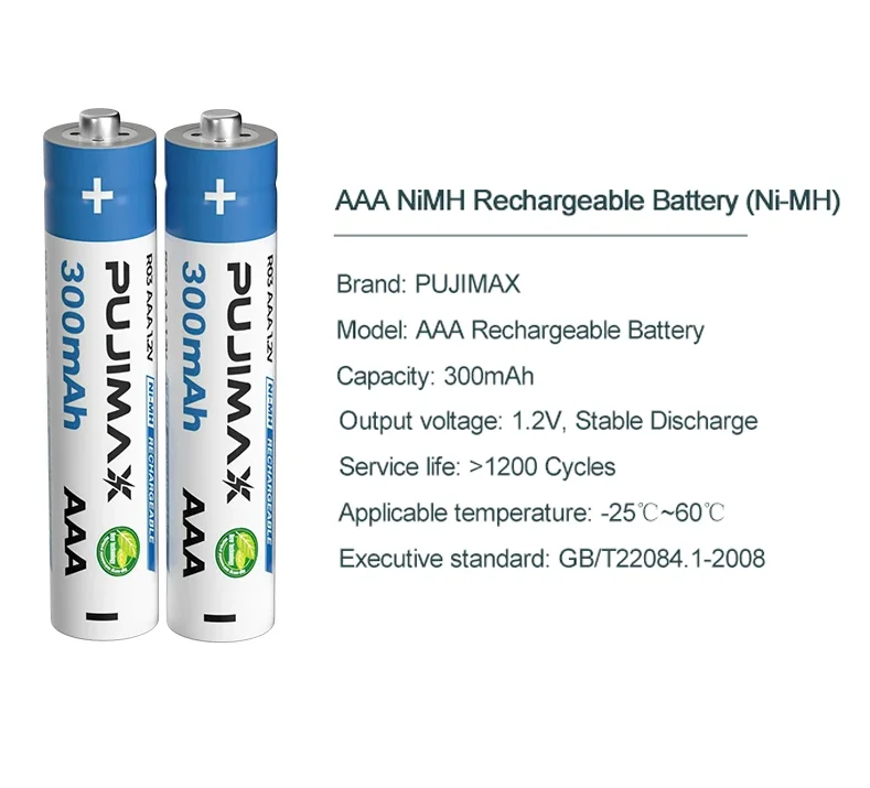 PUJIMAX 1PCS Rechargeable Batteries 3A 1.2V Nimh Battery Pack AAA Batteries 1.2V 300mah For Wireless Keyboard And Mouse Toys