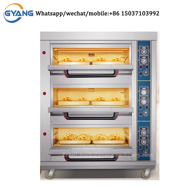 High Capacity 3 Deck 6 Trays/ Commercial Oven For Bakery/ Machine Bakery