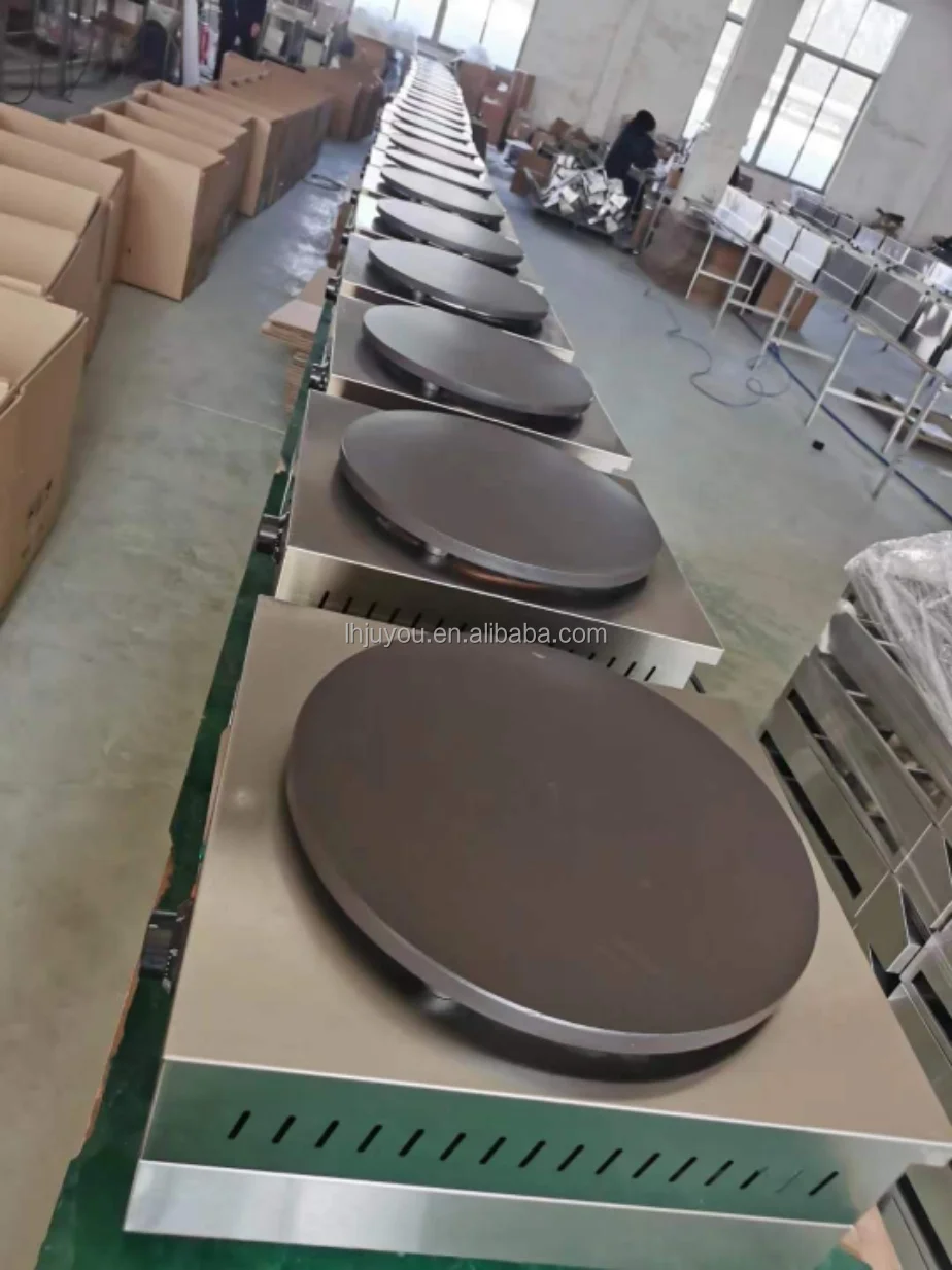 Commercial Stainless Steel Counter top Electric Pancake Crepe Making Machine with Double head