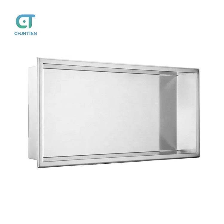 Brushed Stainless Bathroom Shower Niche Customized Wall Mount Shower Shelf Stainless Steel Caddy Storage Niches
