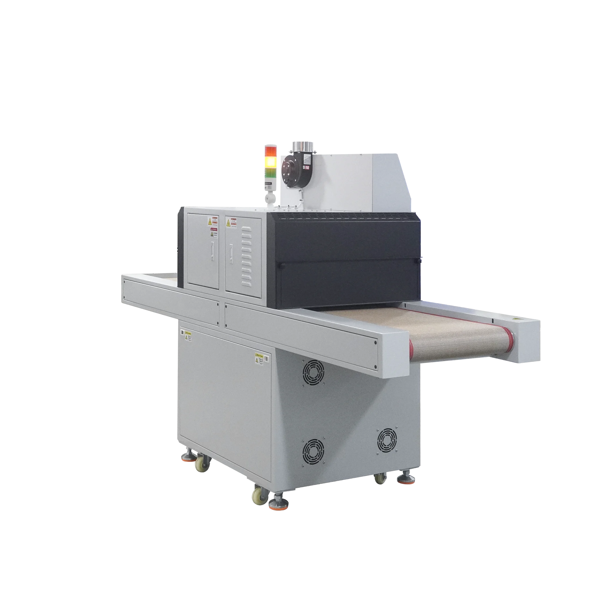 365nm 395nm multiple lamp LED UV curing unit with tunnel conveyor belt speed  adjustable