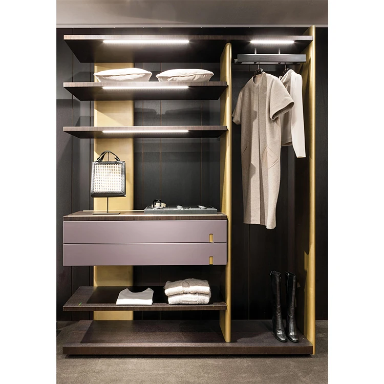 Foshan Modern Wooden Wardrobe Walk-in Closet Cloakroom Bedroom Closet Storage Designs