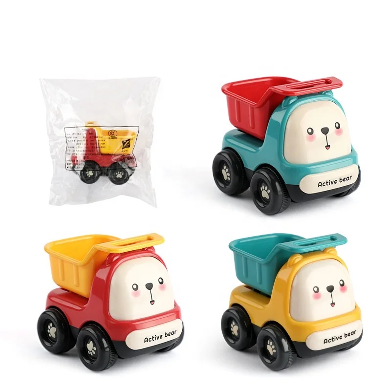 Cartoon Mini Car Toys for Baby Boys Soft Rubber Animal Racing Cars Cute Montessori Toy Newborn Infant Early Education Xmas Gifts