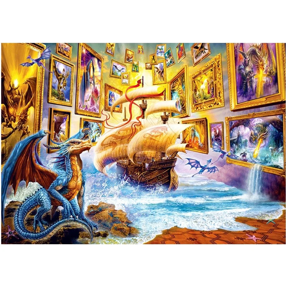 Latest 5D diamond painting complete diamond flying dragon photos, children/adult diy crafts home wall decoration