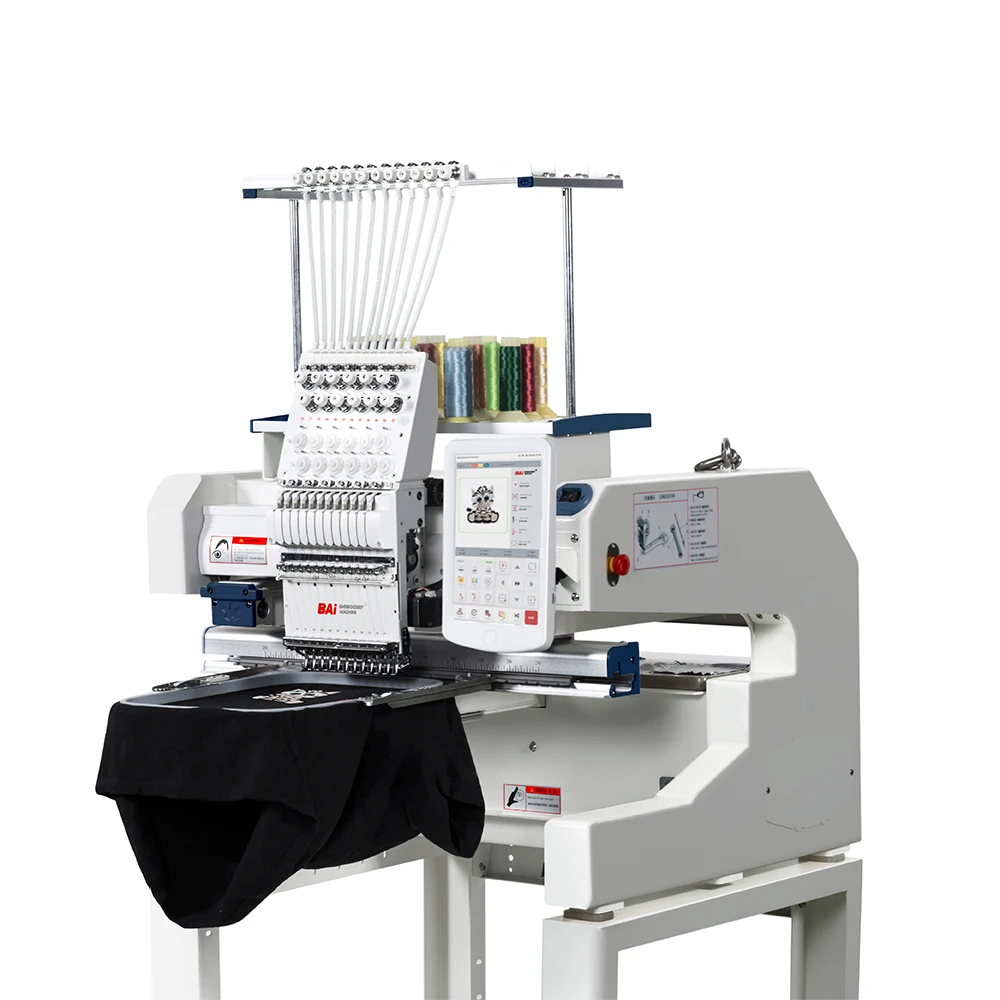 BAI single head automatic multi needles custom t-shirt jersey logo patch embroidery machine
