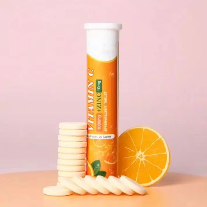 Wellbody OEM/ODM Vitamin C +Zinc orange flavor for skin glowing beauty vitamins supplement vitamin c Effervescent Tablets