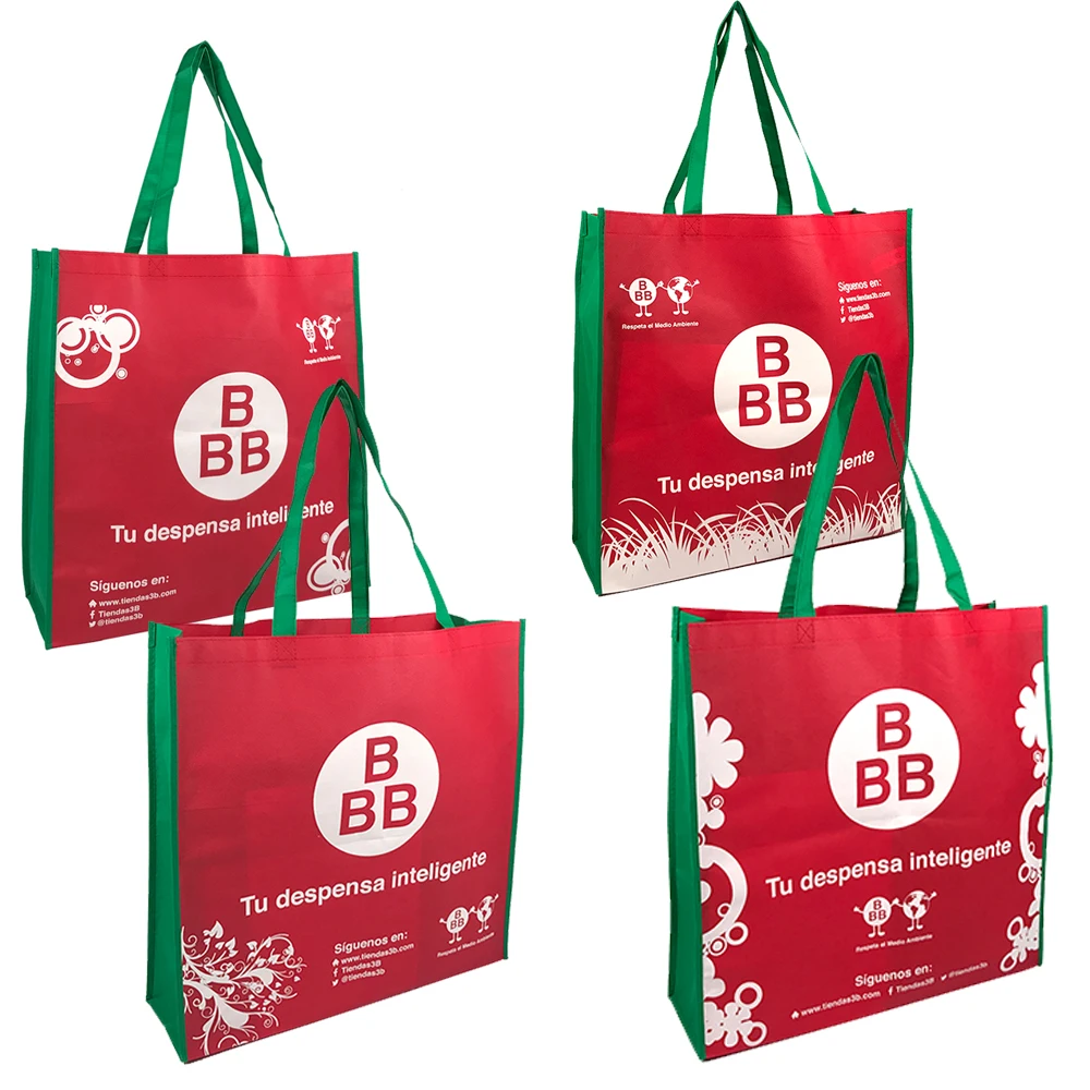 Custom  Promotional Reusable Eco Supermarket Shopping Bag Foldable Non Woven for Grocery