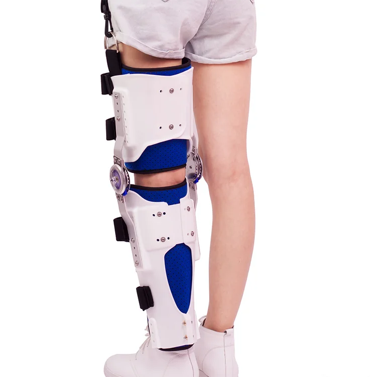 3d adjustable joint orthopaedic fixer device hinged knee sleeve support knee brace locked in extension