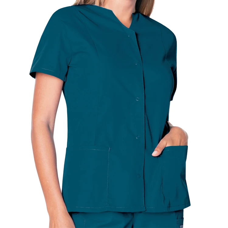 
latest style Women v neck nurses dress uniform/scrub uniform with practical cargo pocket 